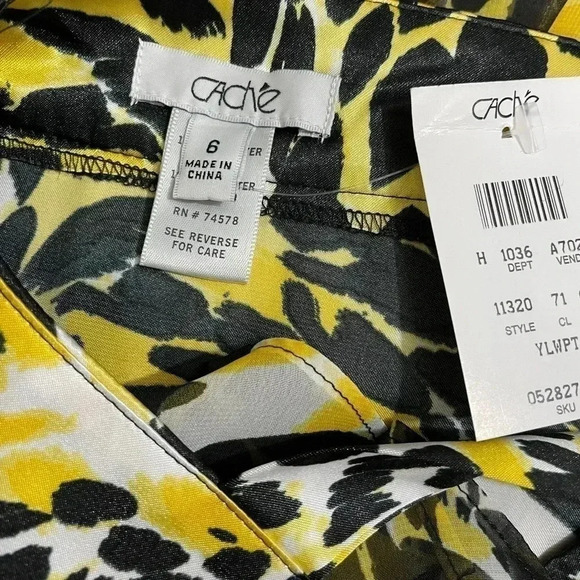 Cache Skirt Suit Set Leopard Yellow Black Small/6 - Picture 7 of 7